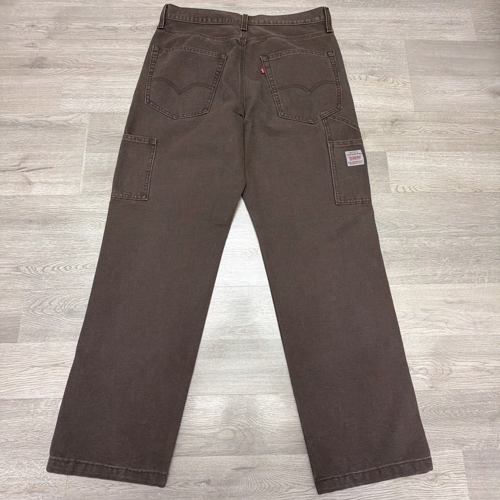 Levi's 568 Loose Carpenter Jeans Men's 31x30 (Fits 32x29) Brown Workwear - Picture 4 of 13